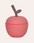 OYOY Mini Apple Cup in Lavender silicone with built-in straw lid