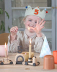 OYOY Mini Magic Birthday Crown in organic cotton with interchangeable birthday numbers