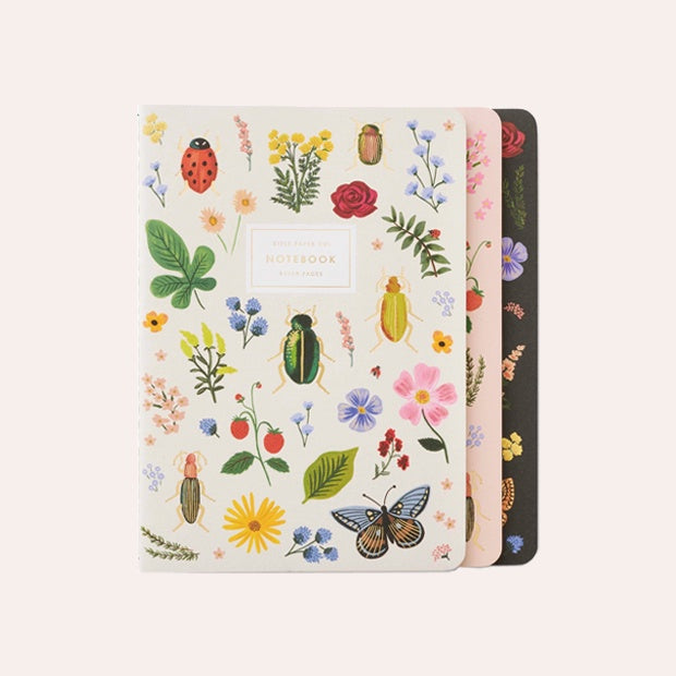 Rifle Paper Co - Pack of 3 Stitched Notebooks - Ruled - Large - Curio