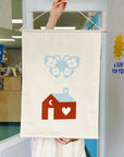 Butterfly House -  Fabric Wall Hanging