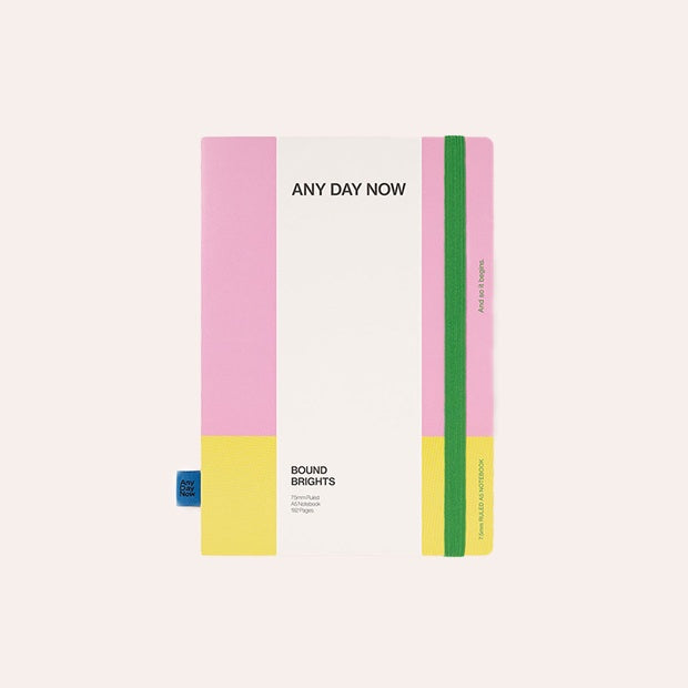 Any Day Now - Bound Notebook - Ruled - A5 - Pink and Yellow – Thinkers ...