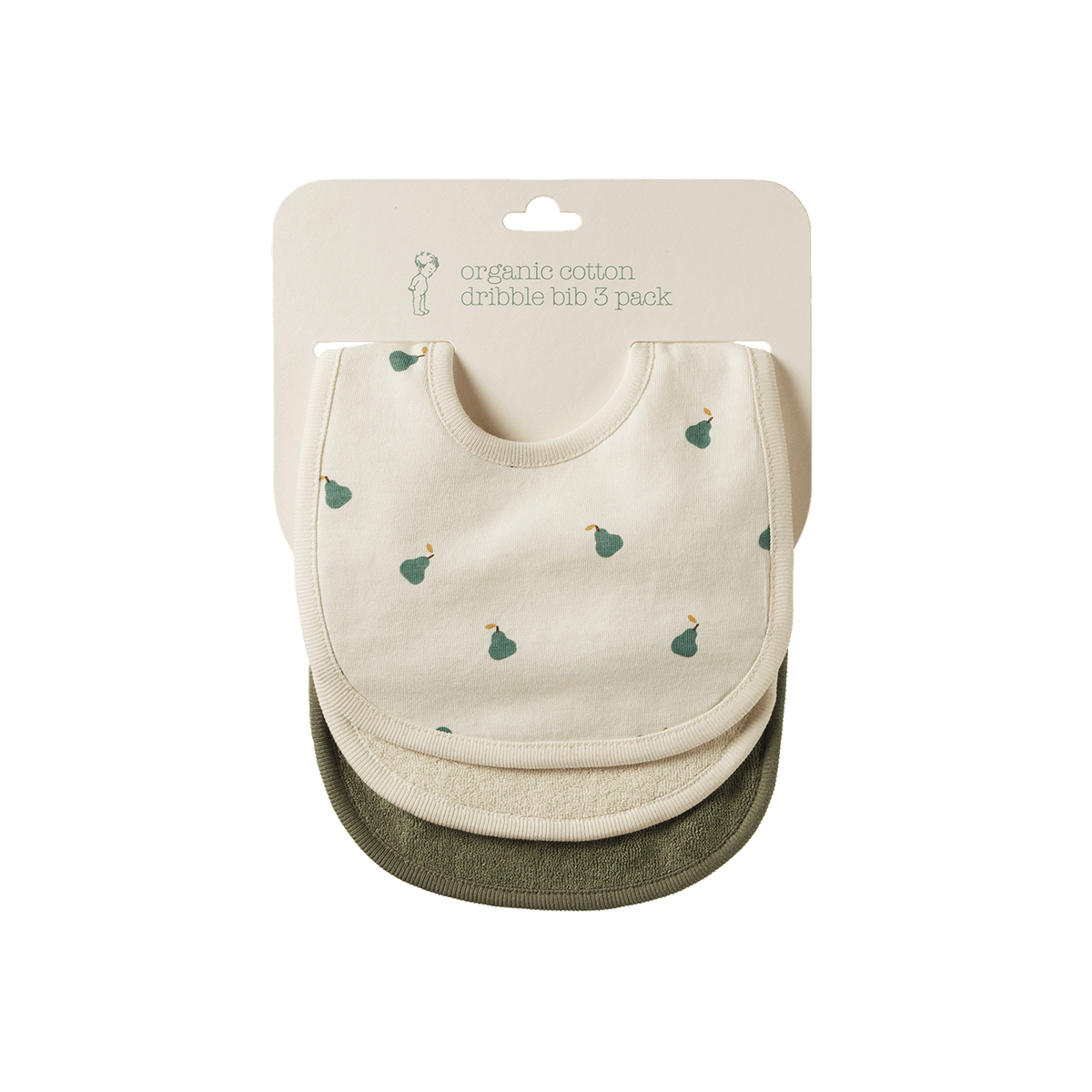 Dribble Bibs 3 Pack - Pears/Natural/Nettle