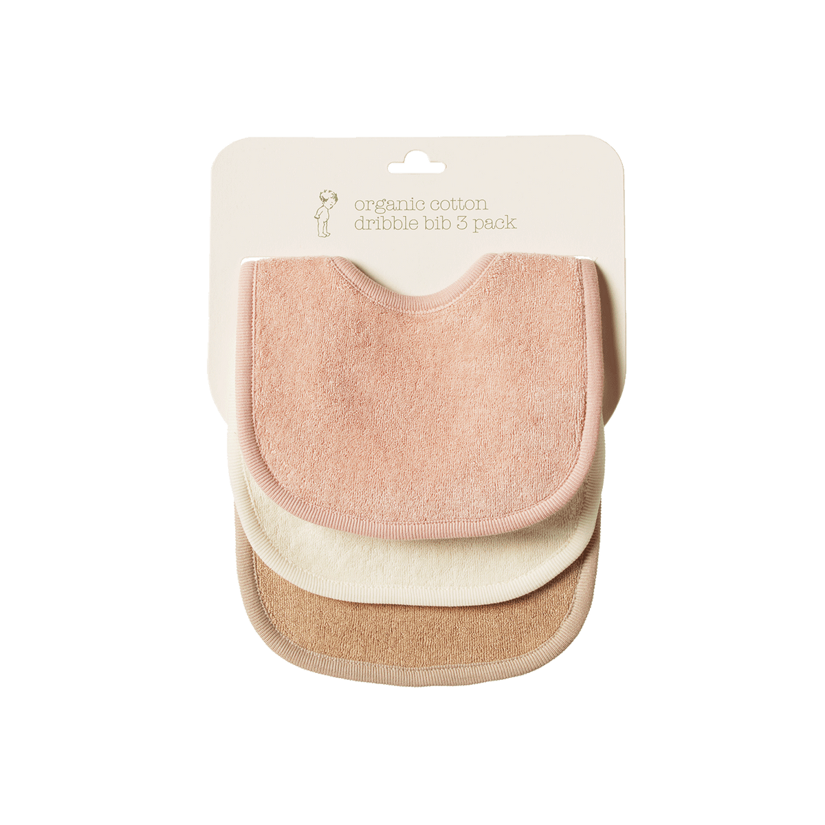 Dribble Bibs 3 Pack - Rose Dust/Natural/Nougat