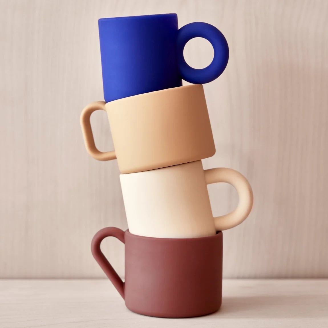 Nomu Silicone Kids Cup 2pk - Blue &amp; Caramel