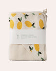 Organic Cotton Hooded Towel - Lemon Print