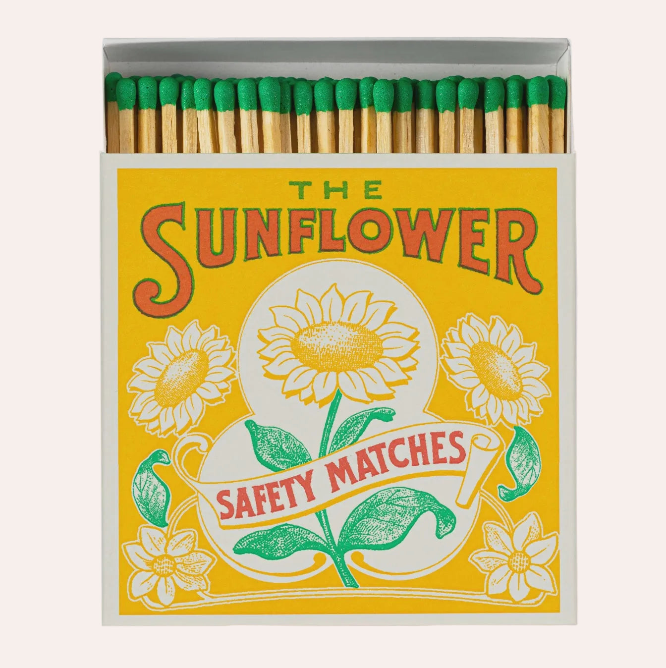 Archivist Gallery Sunflower Matches with colourful vintage sunflower design at Thinkers &amp; Makers Melbourne