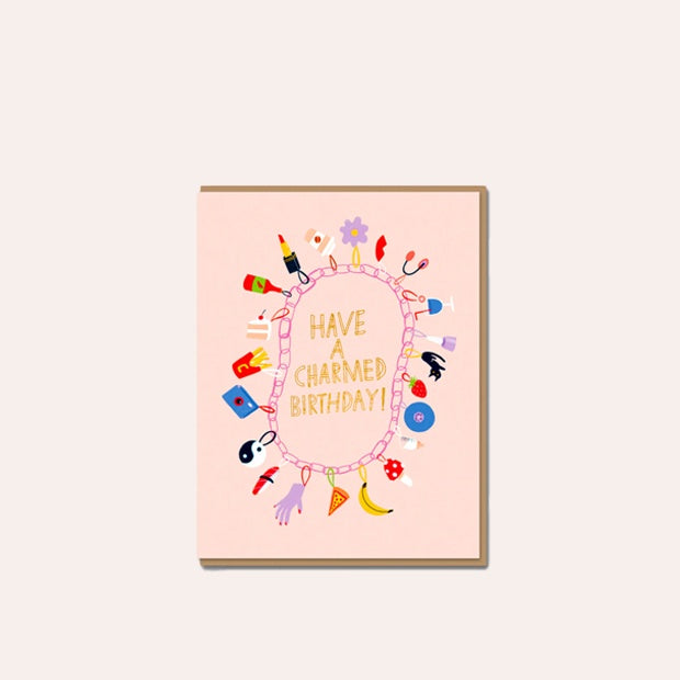 Carolyn Suzuki Charmed Birthday Card with metallic foil at Thinkers &amp; Makers Melbourne gift shop