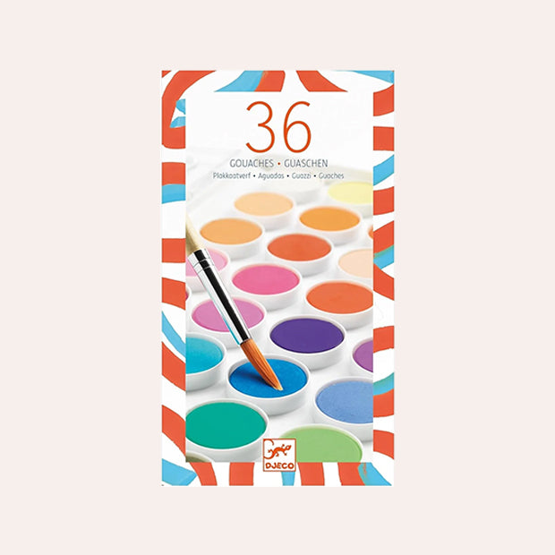 Djeco 36 Gouache Colour Paint Palette for creative kids at Thinkers &amp; Makers Melbourne gift shop