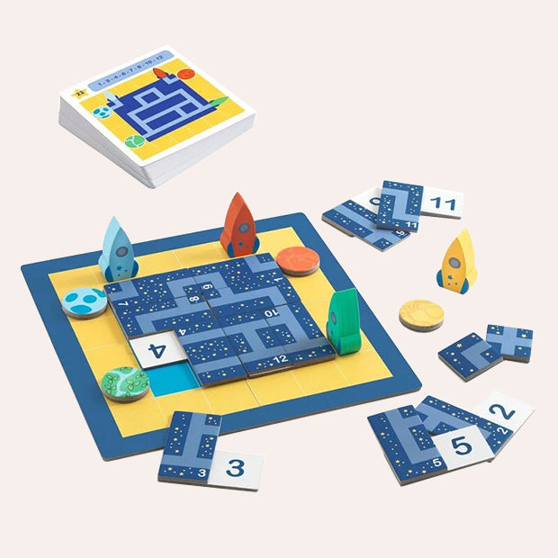 Djeco Rocket Track Sologic Puzzle Game for kids aged 7+ at Thinkers &amp; Makers Melbourne gift shop