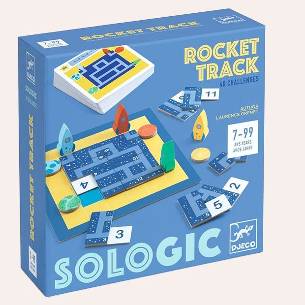 Djeco Rocket Track Sologic Puzzle Game for kids aged 7+ at Thinkers &amp; Makers Melbourne gift shop