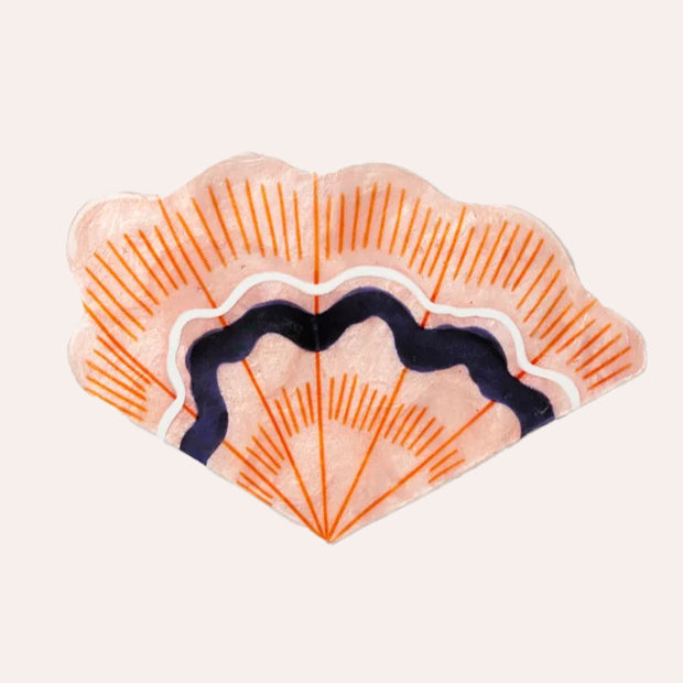 Jones &amp; Co Oceania Shell handmade Capiz shell wall art in pink, navy and orange at Thinkers &amp; Makers Melbourne