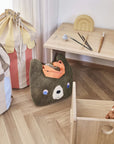 OYOY Mini Darling Bear Tote Bag in soft recycled fleece with embroidered bear face
