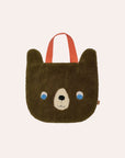 OYOY Mini Darling Bear Tote Bag in soft recycled fleece with embroidered bear face