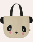 OYOY Mini Darling Panda Tote Bag in soft recycled fleece with embroidered panda face