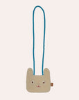 OYOY Mini Darling Rabbit Shoulder Bag in soft fleece with embroidered rabbit face