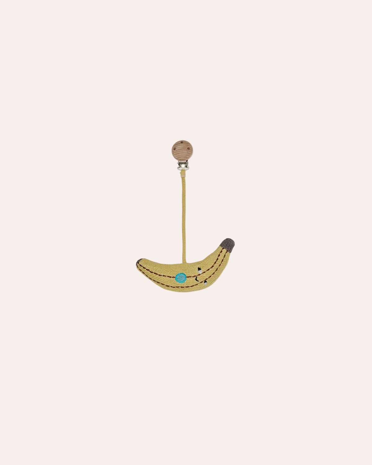 OYOY Mini Yummy Banana Toy Clip in knitted OEKO-TEX cotton