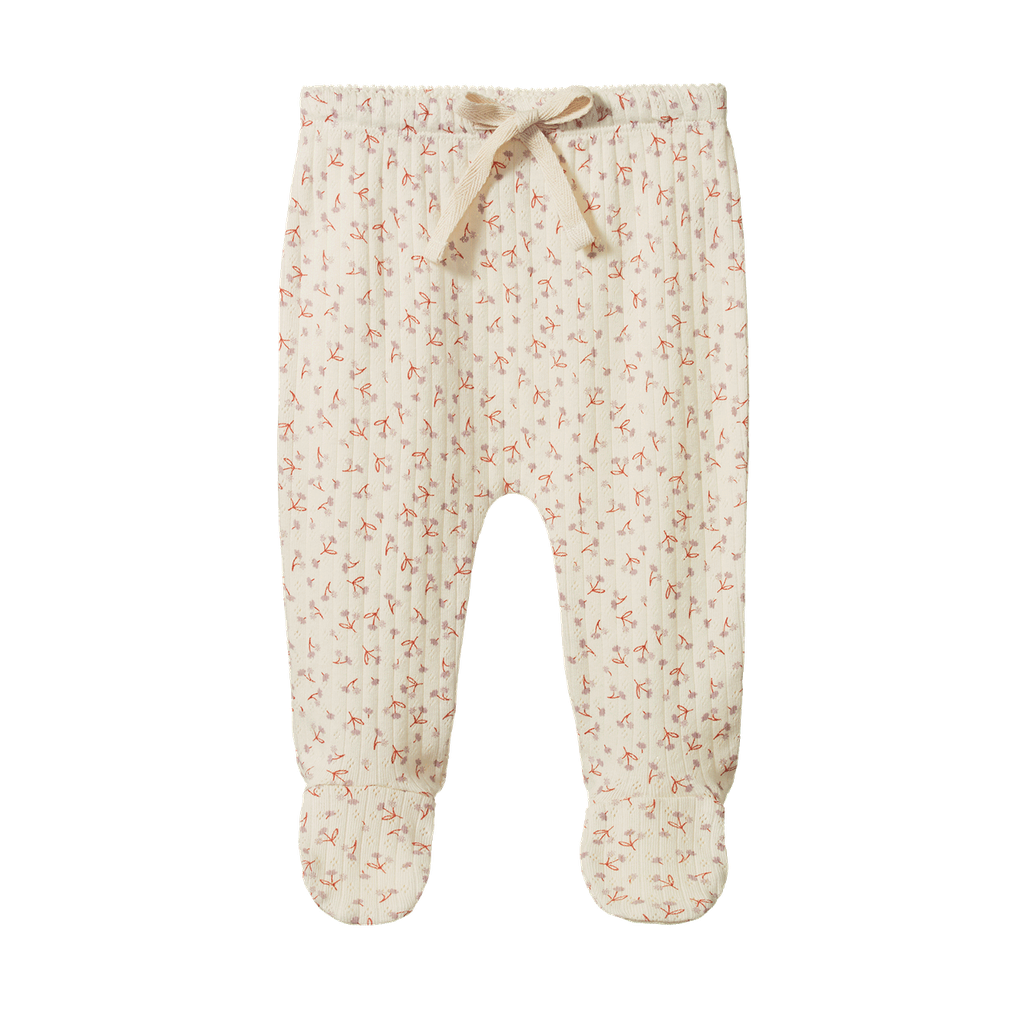 Footed Rompers Pointelle - Dandelion Print