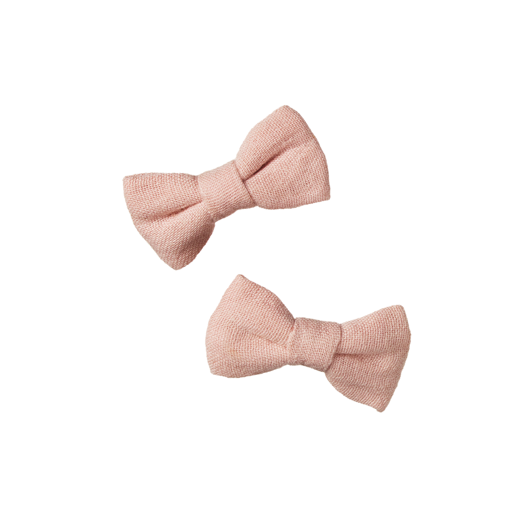 Bow Hair Clips - 2pk - Rose Dust
