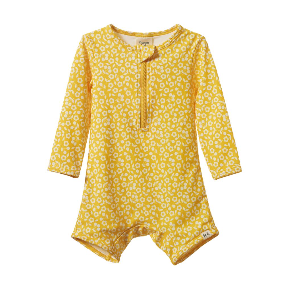 One Piece Bathing Trunks - Kitchen Garden Freesia Print
