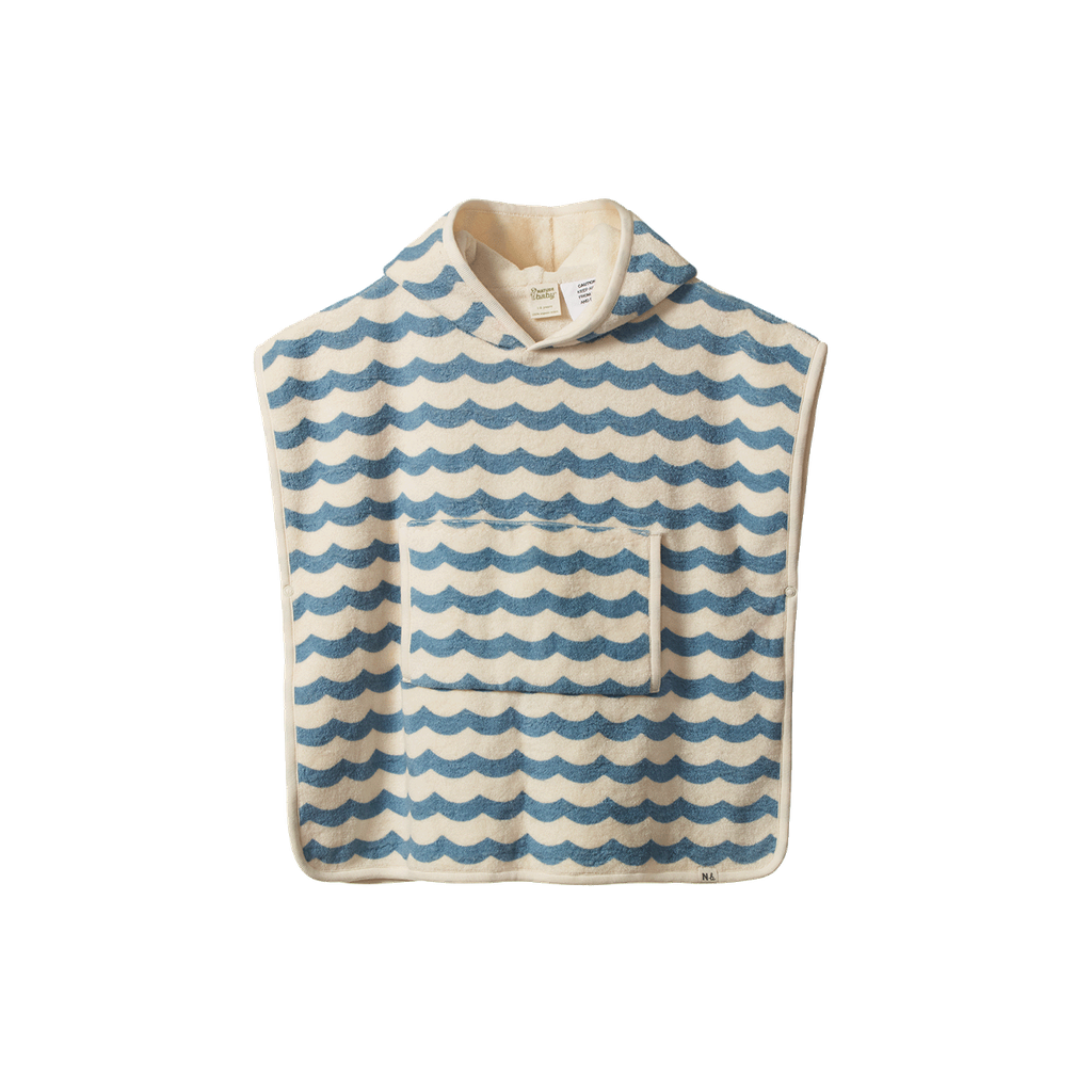 Poncho Towel - Waves Print