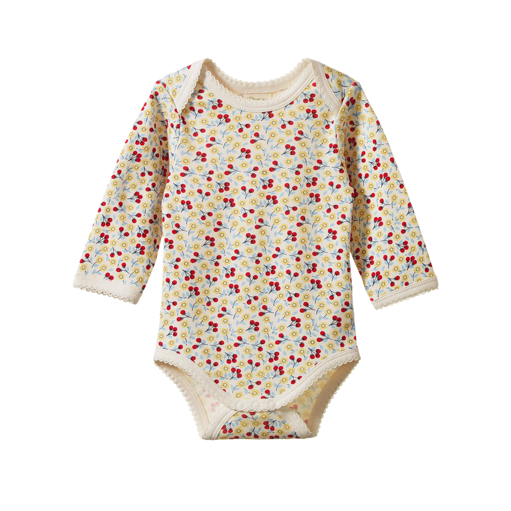 Long Sleeve Bodysuit - Kitchen Garden Print