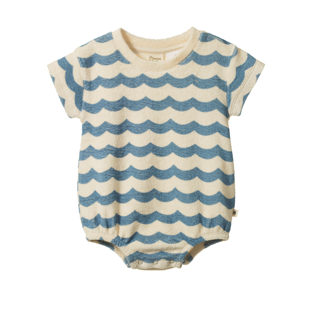 Juno Romper Terry - Waves Print