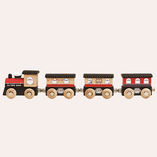 4-piece Royal Express wooden train and carriage set for children aged 3+ at Thinkers &amp; Makers Melbourne gift shop