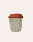 Fluted Travel Cup - Wheat with Terracotta Lid