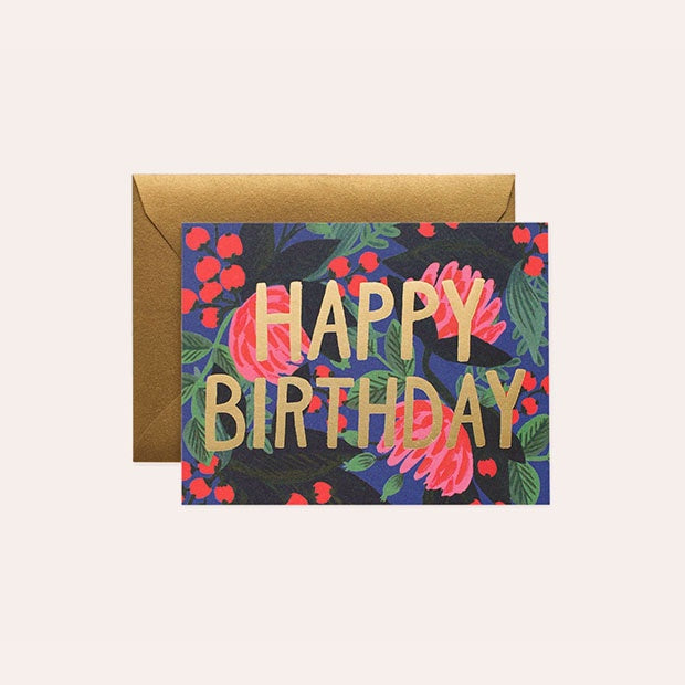 Rifle Paper Co - Single Card - Floral Foil Birthday